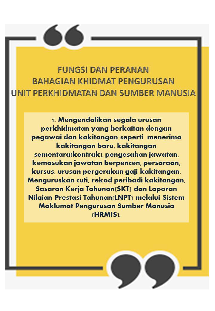 Portal Rasmi Pdt Kuala Selangor Peranan Dan Fungsi Unit Sumber Manusia